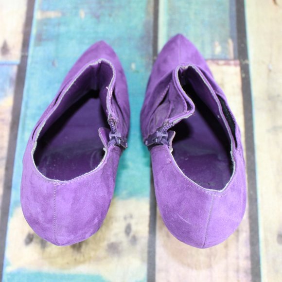 G By Guess Purple Suede Slouch Stiletto Side Zip Fashion Booties 8.5 M - Picture 6 of 8